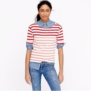 J. Crew striped light weight Terry tee red white S